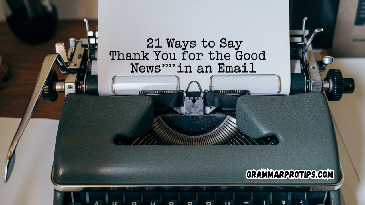 21 Ways to Say “Thank You for the Good News” in an Email