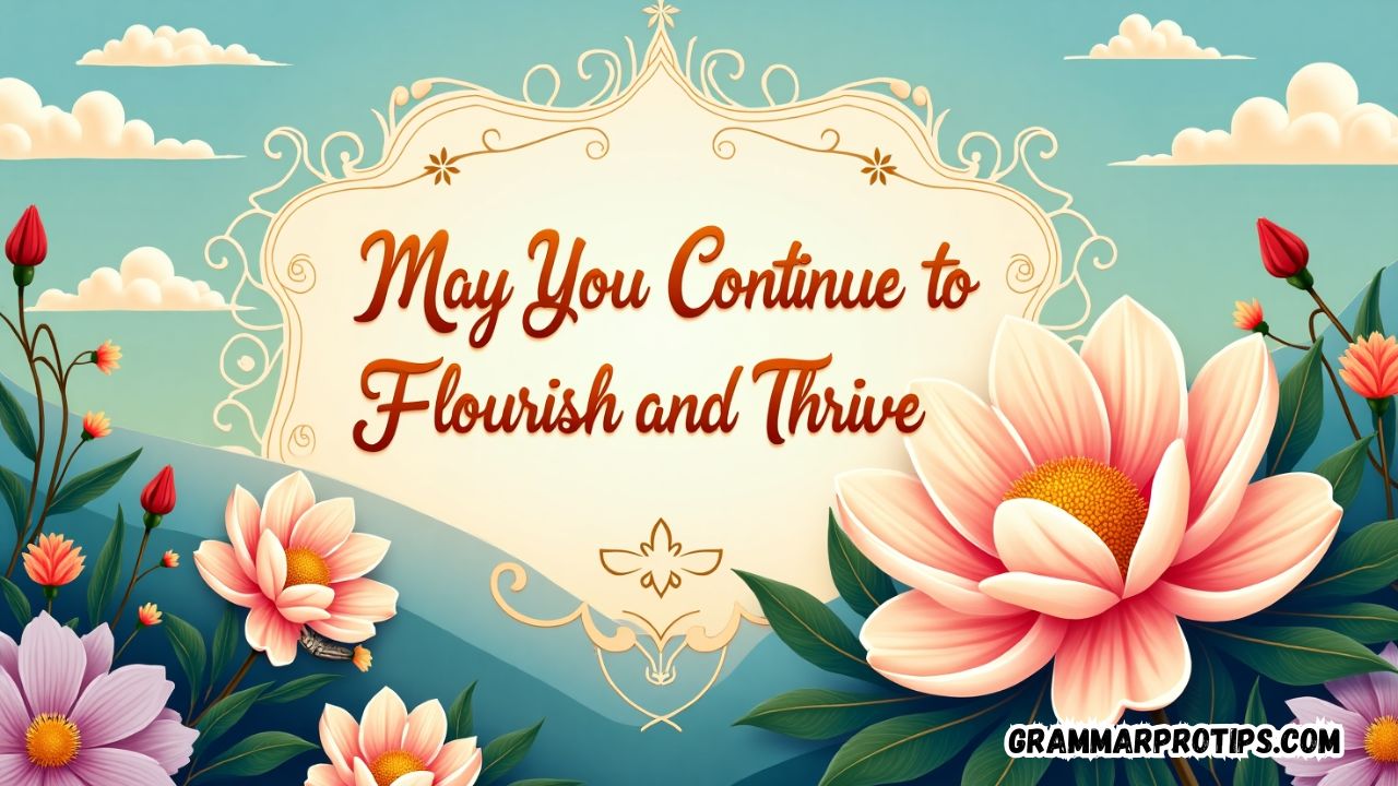 May You Continue to Flourish and Thrive