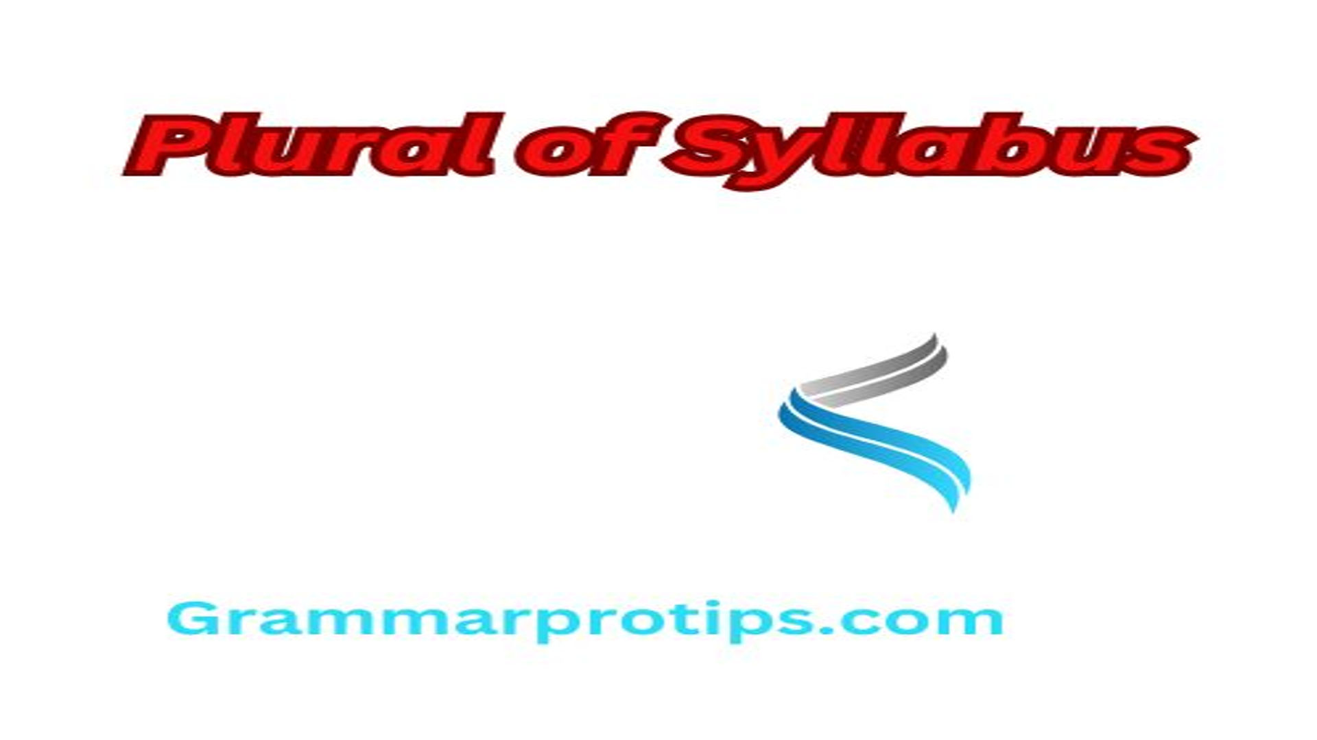 Plural of Syllabus