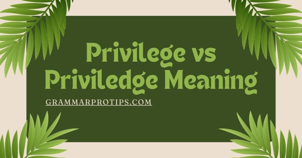 Privilege vs Priviledge Meaning