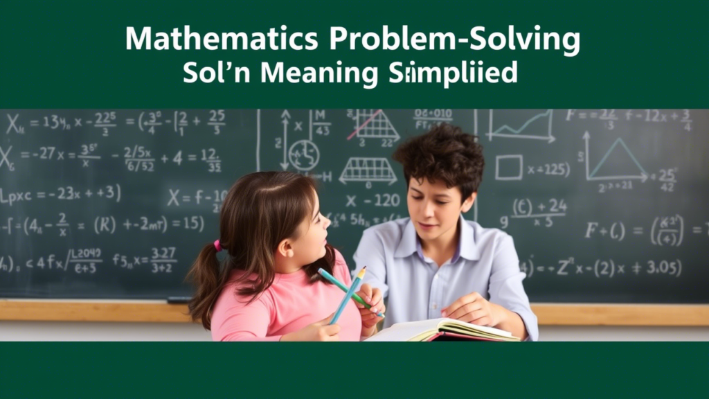 Mathematics Problem-Solving Sol'n Meaning Simplified