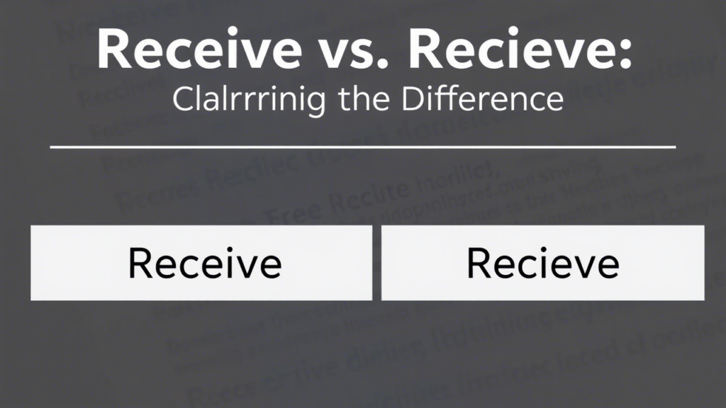 Receive vs. Recieve Clarifying the Difference