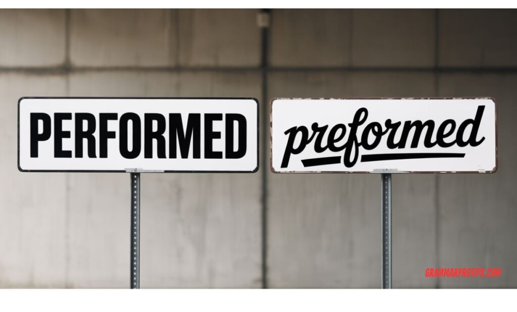 Performed vs Preformed